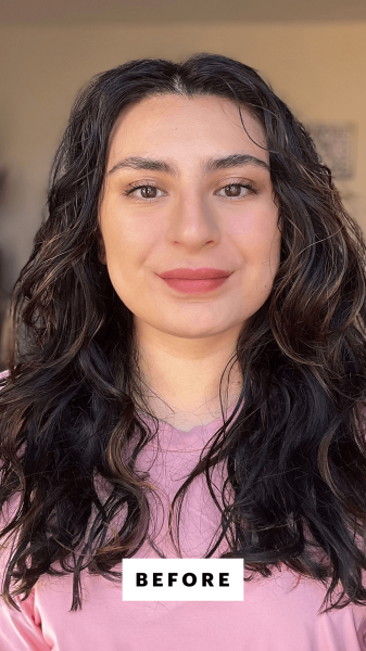 Hussein before using the GHD Platinum Styler