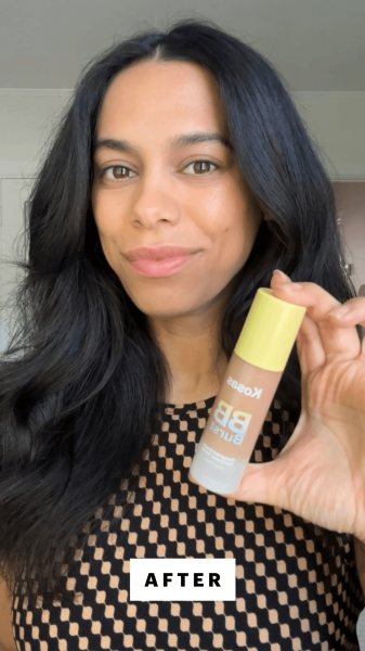 Shipin after applying the Kosas BB Burst